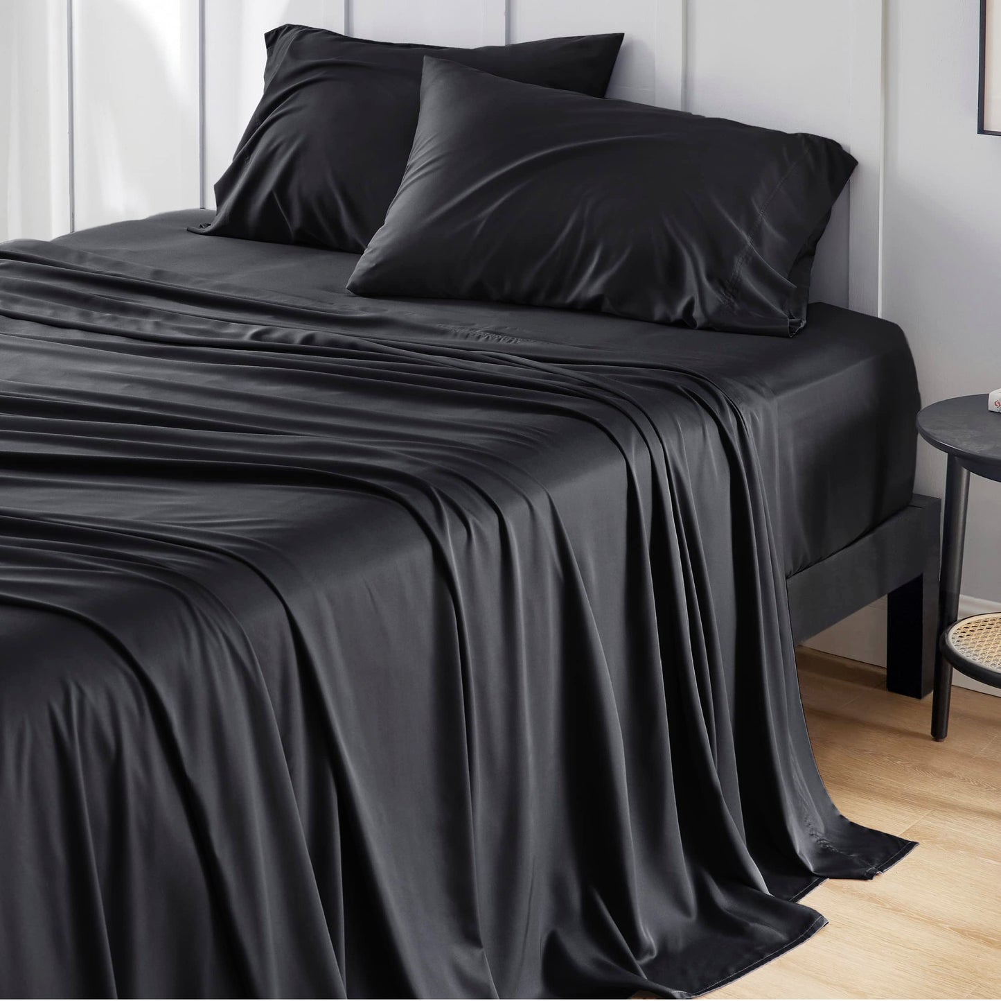 Bamboo Cooling Sheet Set Deep Pocket Silky Breathable Hotel Luxury Bedding