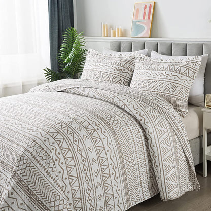 Floral Quilt Set 3 Piece Oversized Bedspread Coverlet Set Lightweight Bedding