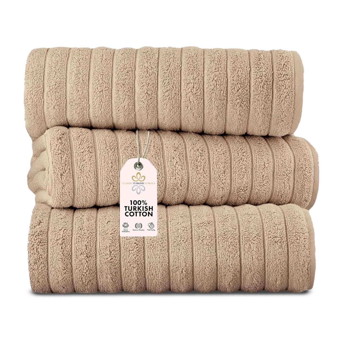 Turkish Cotton Luxury Towel Set Ultra Absorbent Spa Bath Towels