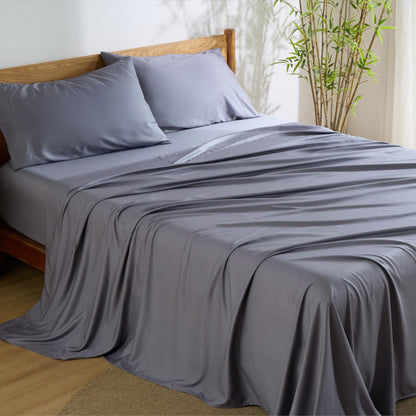 Bamboo Cooling Sheet Set Deep Pocket Silky Breathable Hotel Luxury Bedding