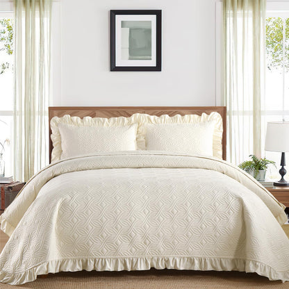 DJY Quilt Set Paisley Bedspread Soft Microfiber Bedding Set for All Season