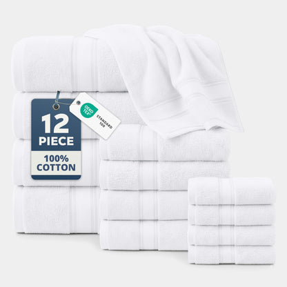 Zero Twist Cotton Bath Towel Set Quick Dry Ultra Absorbent Soft Towels