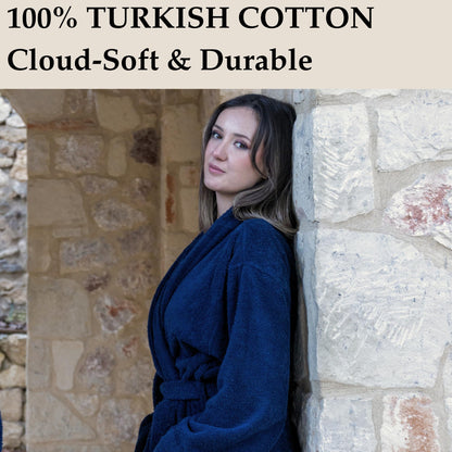 Turkish Cotton Terry Bathrobe Women Soft Absorbent Spa Hotel Robe
