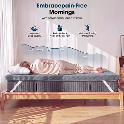 VALUXE Gel Memory Foam Mattress Topper with Washable Cover