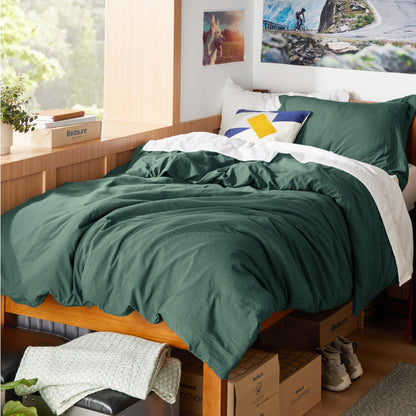 Soft Prewashed Duvet Cover Set Zipper Closure Pillow Covers Lightweight Bedding