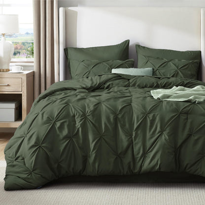 Pintuck Comforter Set Bed in a Bag 7 Piece All Season Bedding