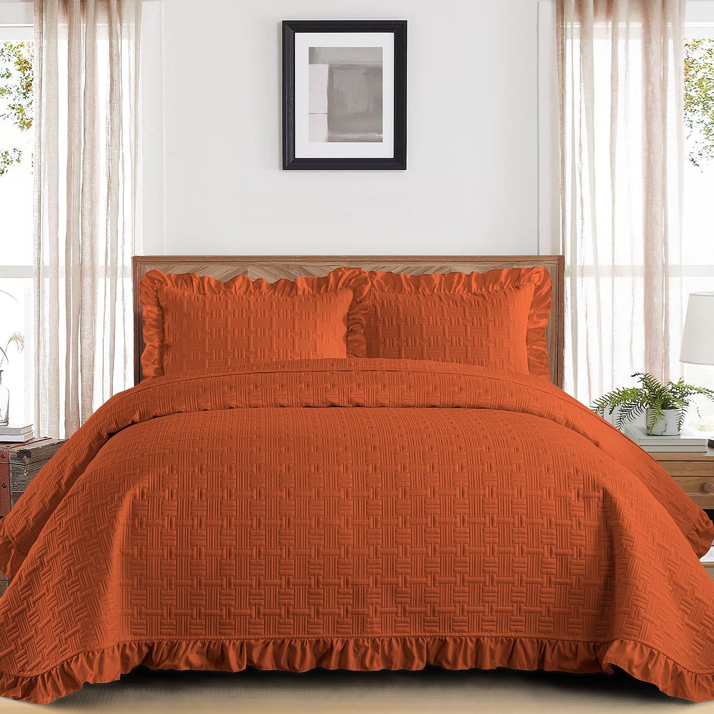 DJY Quilt Set Paisley Bedspread Soft Microfiber Bedding Set for All Season