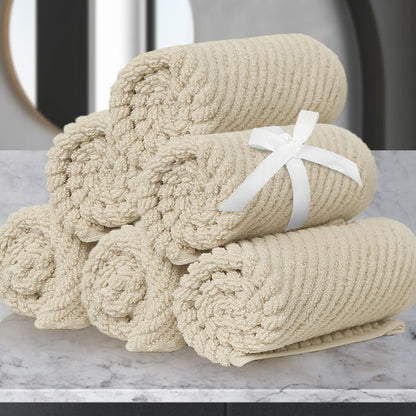 Cotton Bath Towel Set 6 Piece Soft Quick Dry Bathroom Towels Large Gift Set