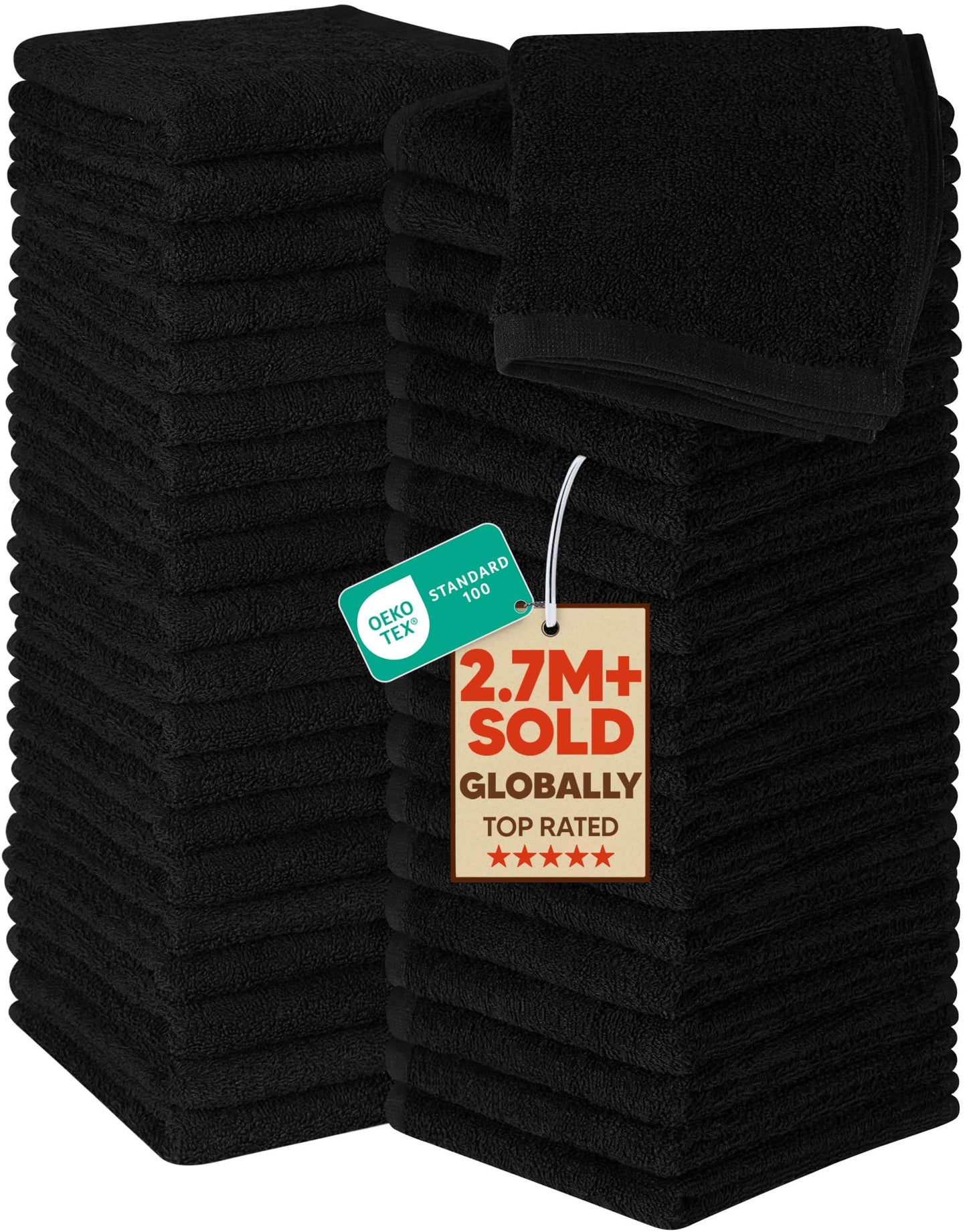 Cotton Washcloth Set Ring Spun Soft Absorbent Face Cloths Premium Towels