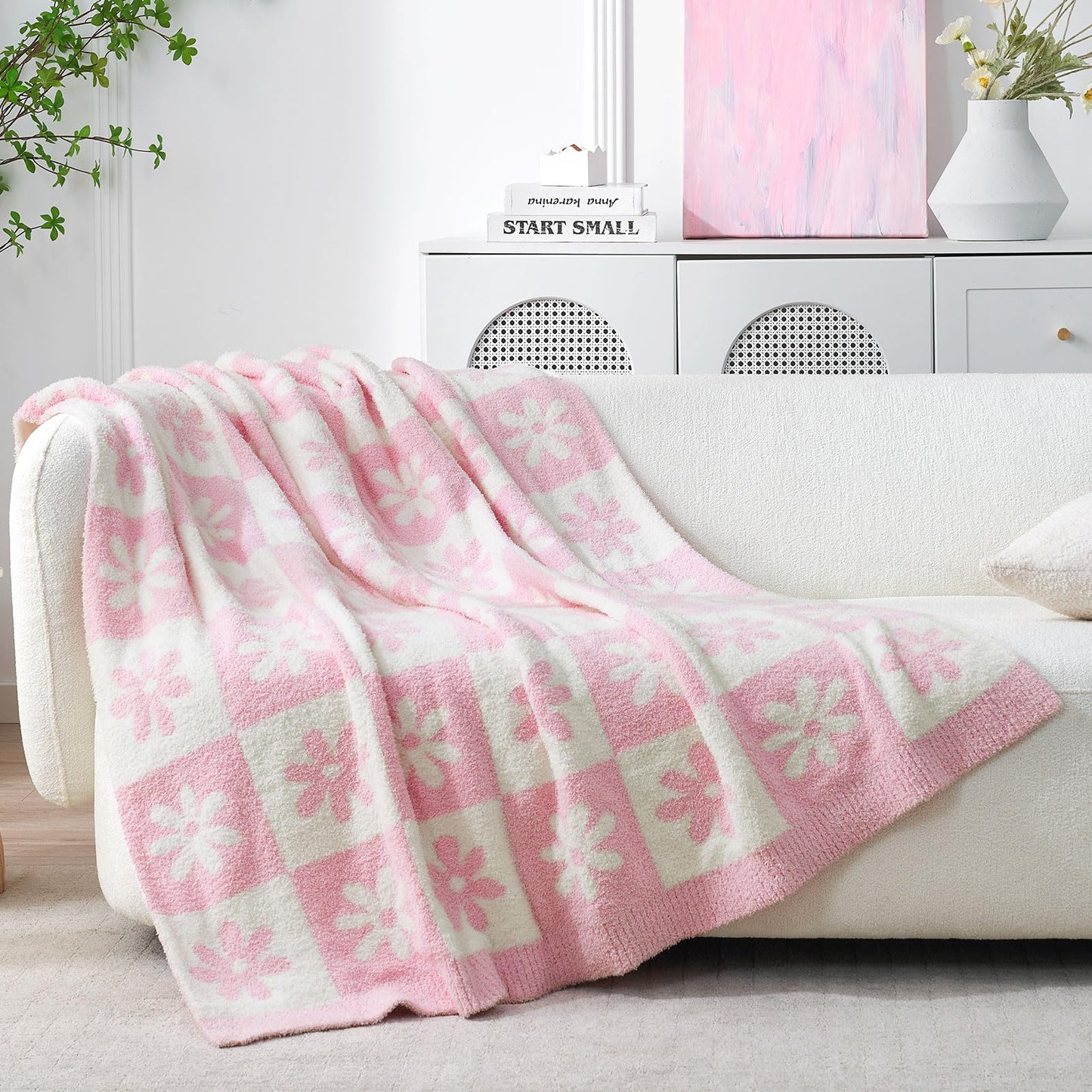 Checkered Microfiber Throw Blanket Soft Couch Sofa Bed Decorative Blanket