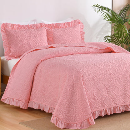 DJY Quilt Set Paisley Bedspread Soft Microfiber Bedding Set for All Season