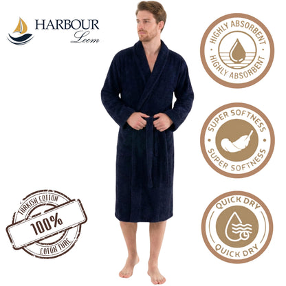 Turkish Cotton Terry Bathrobe Men Soft Absorbent Spa Hotel Robe