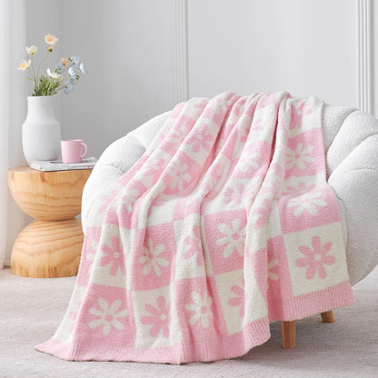 Checkered Microfiber Throw Blanket Soft Couch Sofa Bed Decorative Blanket