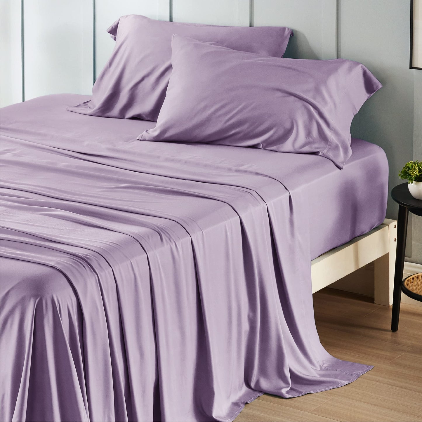 Bamboo Cooling Sheet Set Deep Pocket Silky Breathable Hotel Luxury Bedding