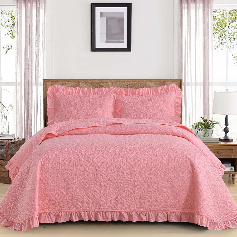 DJY Quilt Set Paisley Bedspread Soft Microfiber Bedding Set for All Season
