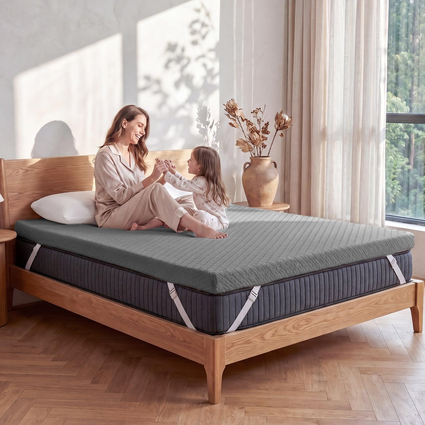 VALUXE Gel Memory Foam Mattress Topper with Washable Cover