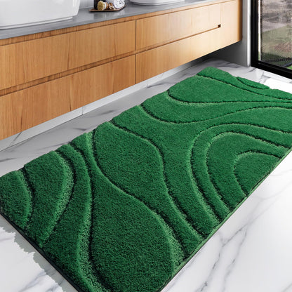 Plush Microfiber Bath Rug Non Slip Absorbent Bathroom Floor Mat Machine Washable