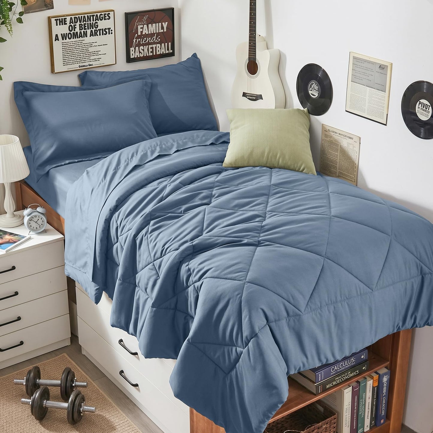 Comforter Set 7 Piece Bed in a Bag All Season Down Alternative Bedding