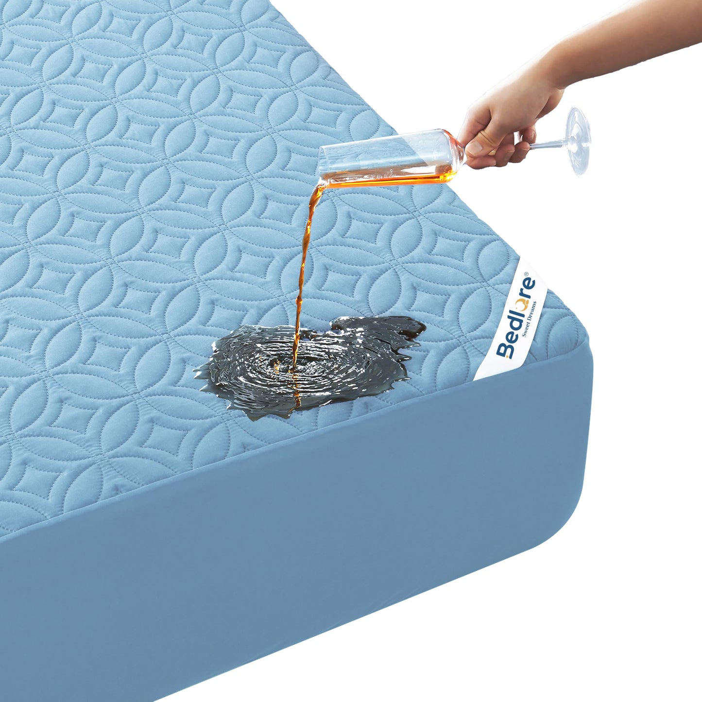 Quilted Waterproof Mattress Protector Deep Pocket Breathable Fitted Mattress Cover