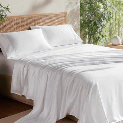 Bamboo Cooling Sheet Set Deep Pocket Silky Breathable Hotel Luxury Bedding