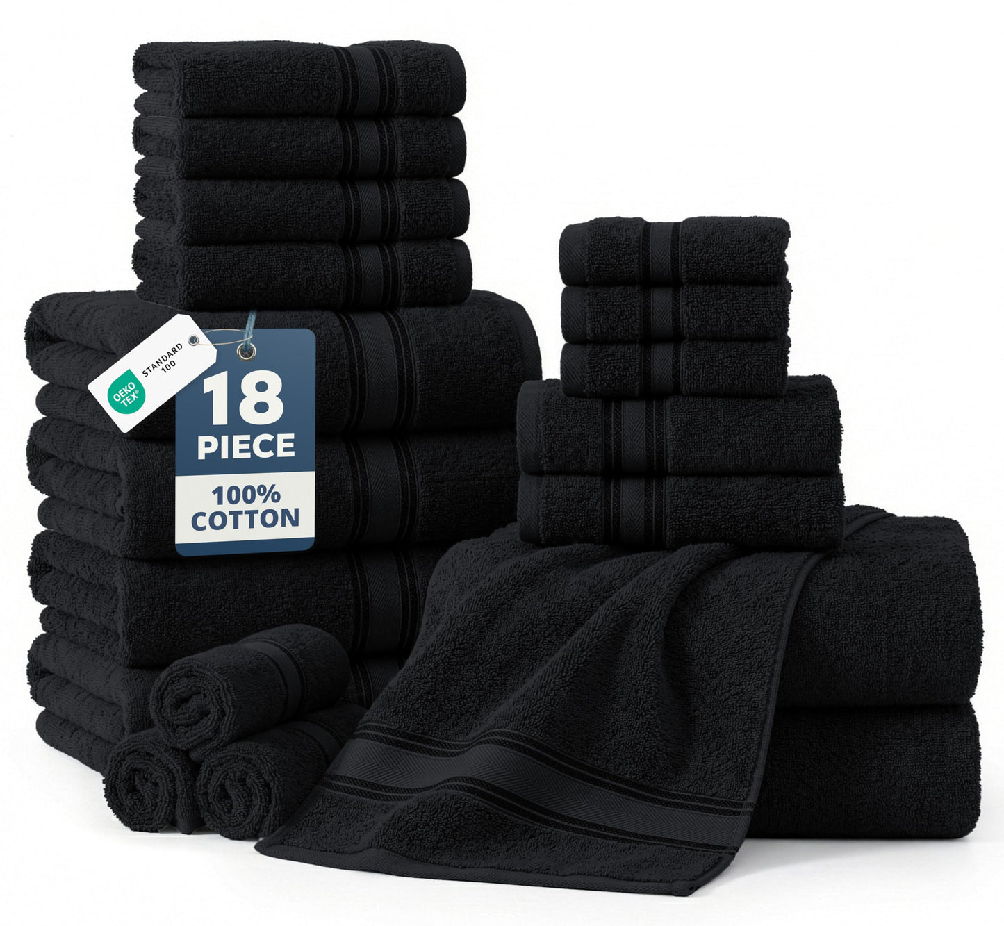 Zero Twist Cotton Bath Towel Set Quick Dry Ultra Absorbent Soft Towels