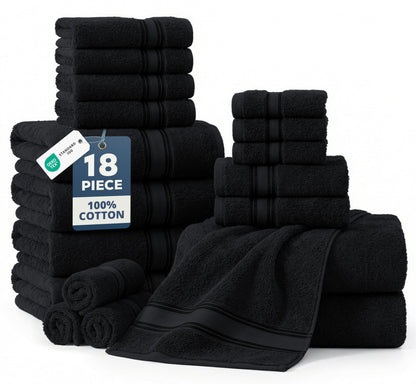 Zero Twist Cotton Bath Towel Set Quick Dry Ultra Absorbent Soft Towels