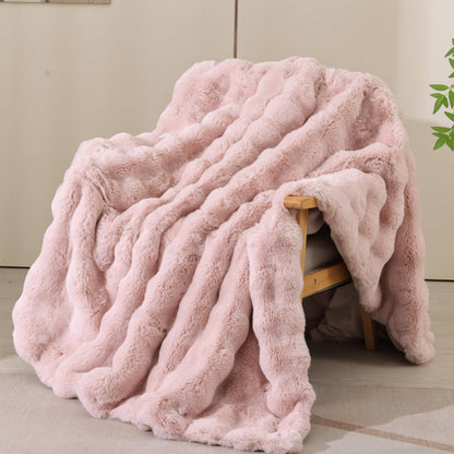 Fluffy Faux Fur Throw Blanket Soft Plush Thick Couch Bed Blanket
