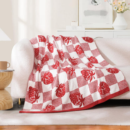 Checkered Microfiber Throw Blanket Soft Couch Sofa Bed Decorative Blanket