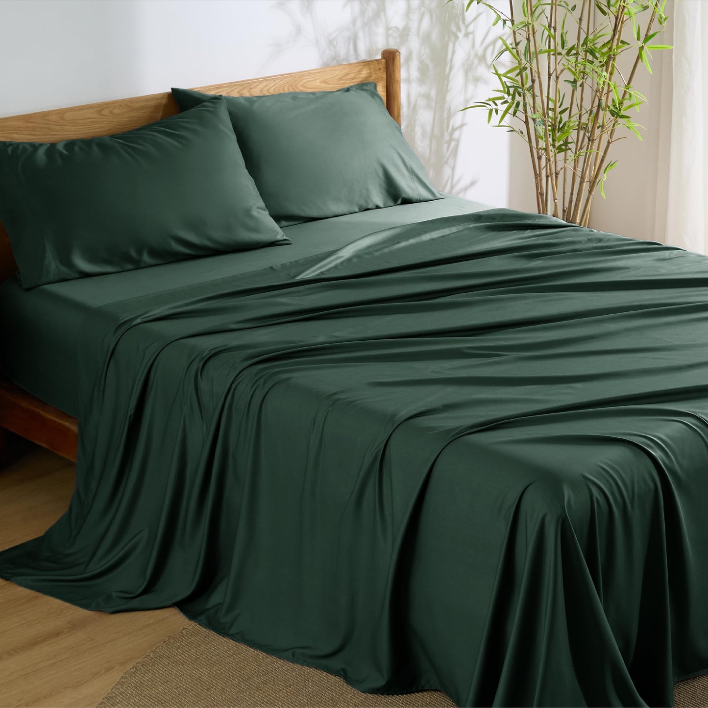 Bamboo Cooling Sheet Set Deep Pocket Silky Breathable Hotel Luxury Bedding