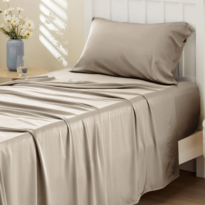 Bamboo Cooling Sheet Set Deep Pocket Silky Breathable Hotel Luxury Bedding