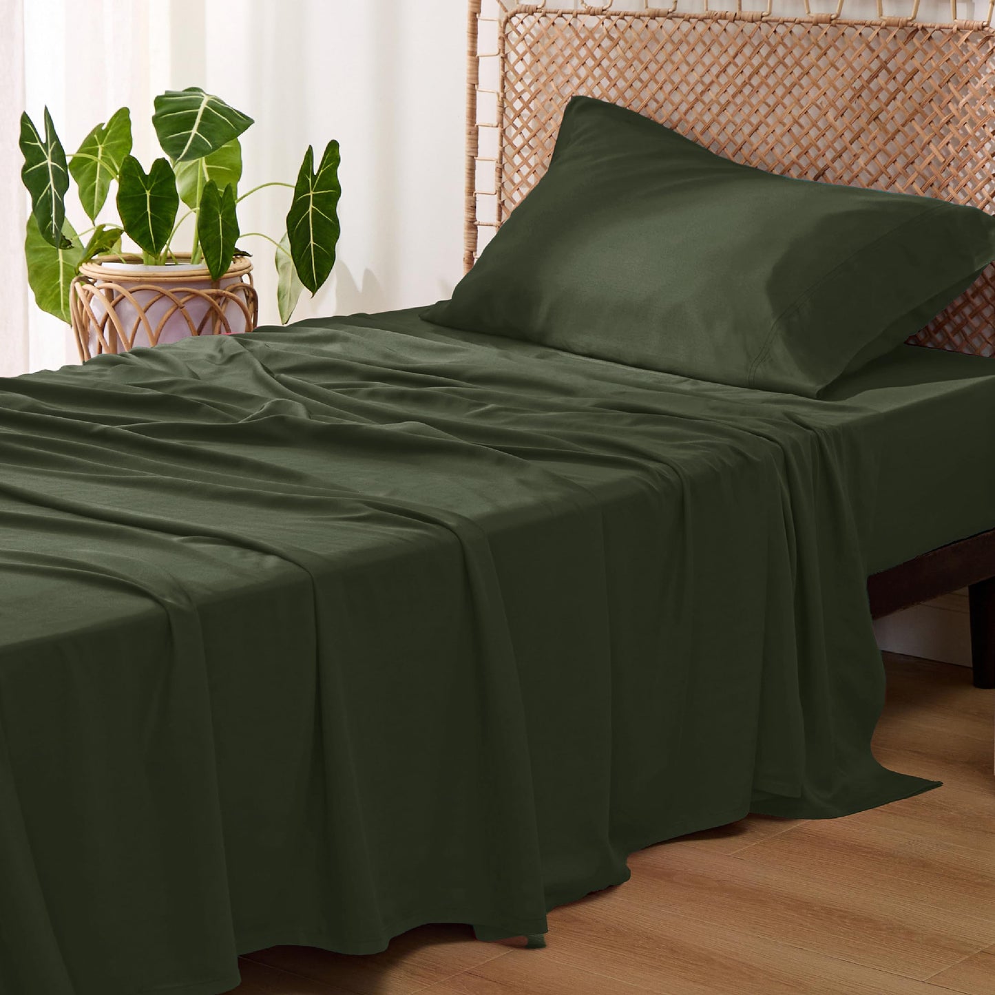 Bamboo Cooling Sheet Set Deep Pocket Silky Breathable Hotel Luxury Bedding