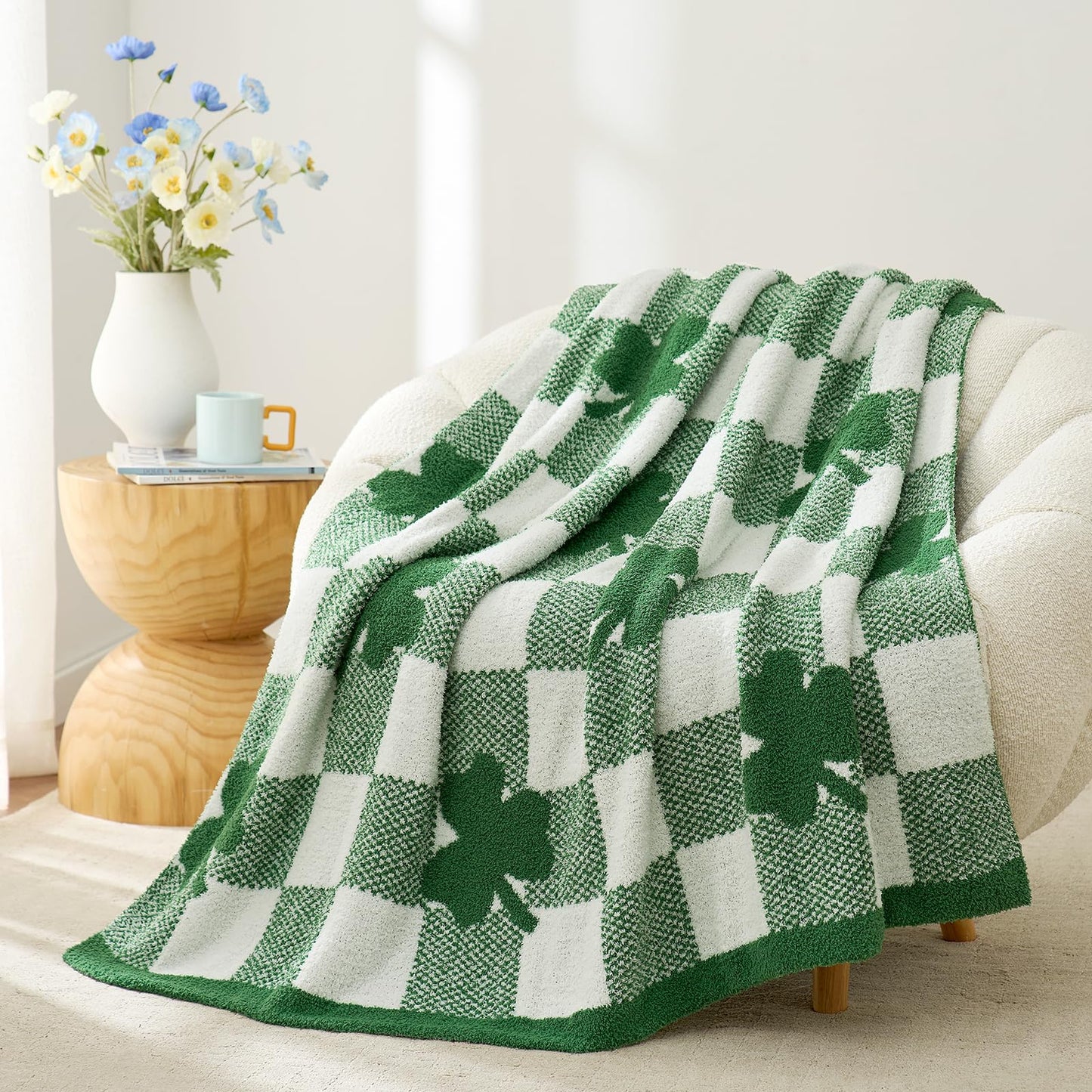 Checkered Microfiber Throw Blanket Soft Couch Sofa Bed Decorative Blanket