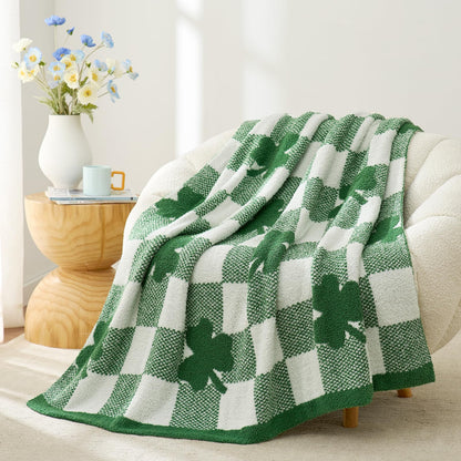 Checkered Microfiber Throw Blanket Soft Couch Sofa Bed Decorative Blanket