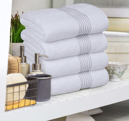 Cotton Bath Towel Set 27x54 Ring Spun Soft Absorbent 12 Pack White