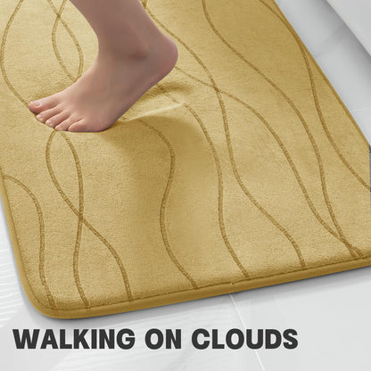 Memory Foam Bath Rug Set Non Slip Absorbent Quick Dry Bathroom Mat