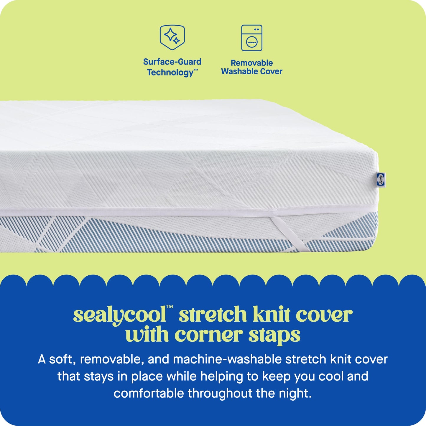 Sealy Dreamlife Gel Memory Foam Mattress Topper with Cooling Cover, Multiple Sizes