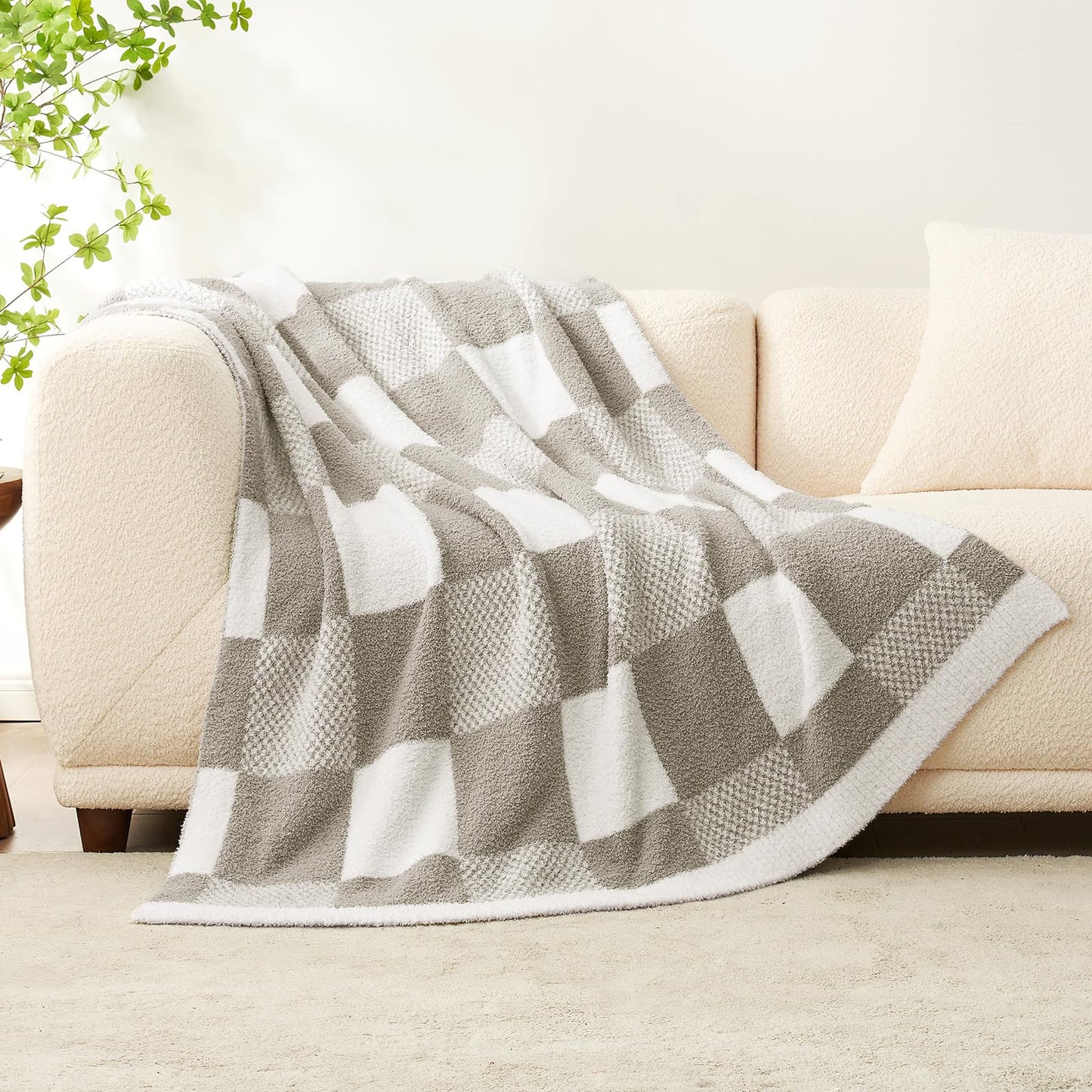 Checkered Microfiber Throw Blanket Soft Couch Sofa Bed Decorative Blanket
