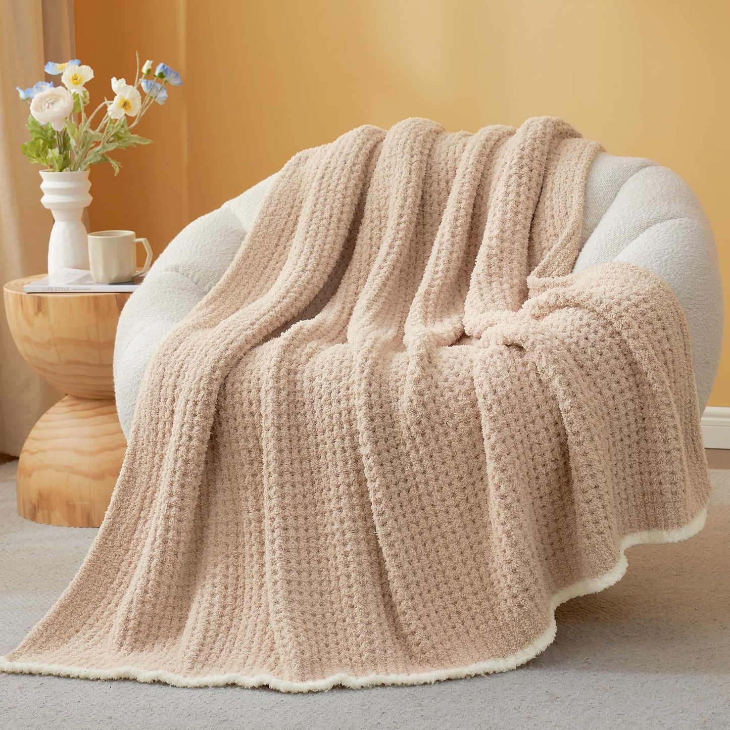 Waffle Throw Blanket Ultra Soft Lightweight Couch Bed Sofa Blanket