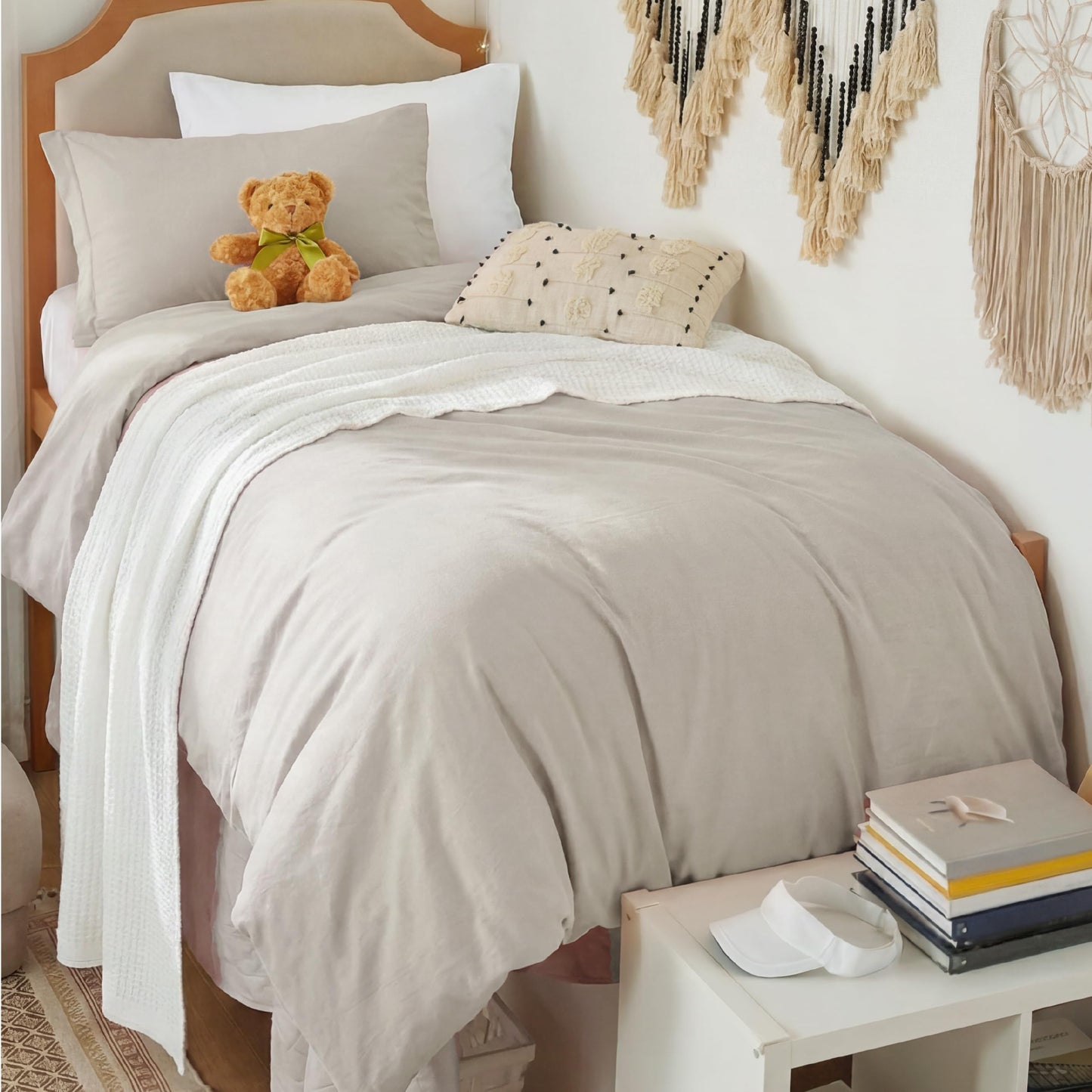 Soft Prewashed Duvet Cover Set Zipper Closure Pillow Covers Lightweight Bedding