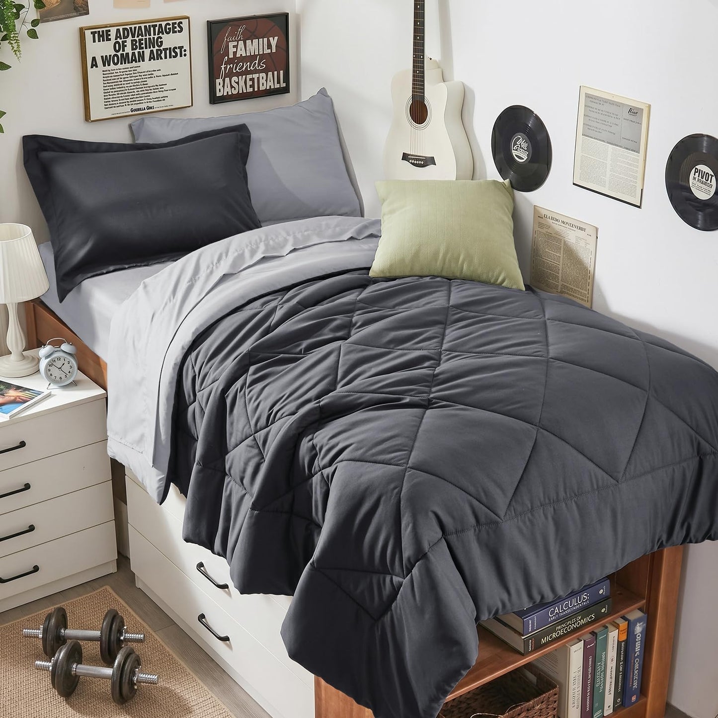 Comforter Set 7 Piece Bed in a Bag All Season Down Alternative Bedding