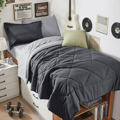 Comforter Set 7 Piece Bed in a Bag All Season Down Alternative Bedding