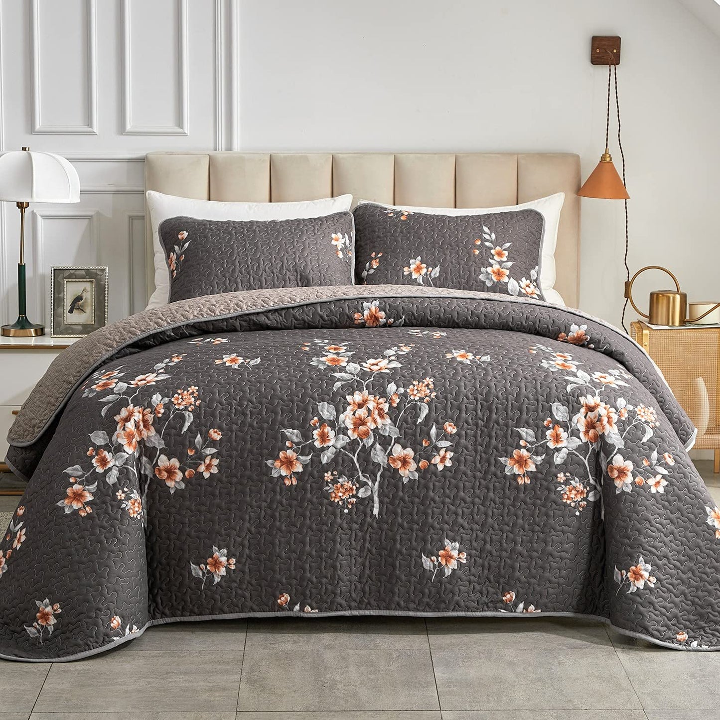 Flysheep Floral Quilt Set-QST1