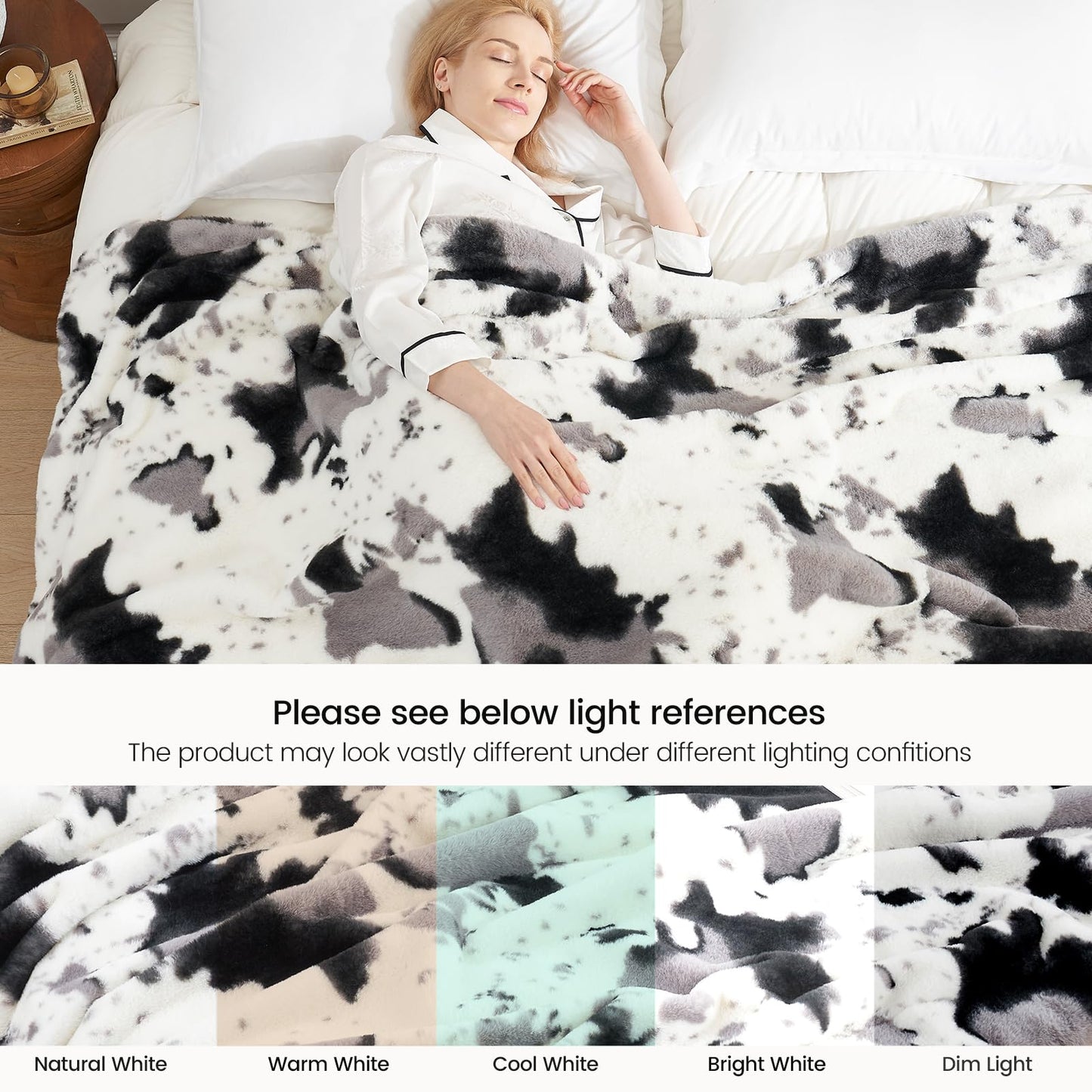 Faux Fur Sherpa Throw Blanket Double Sided Soft Fluffy Warm Couch Bed Blanket