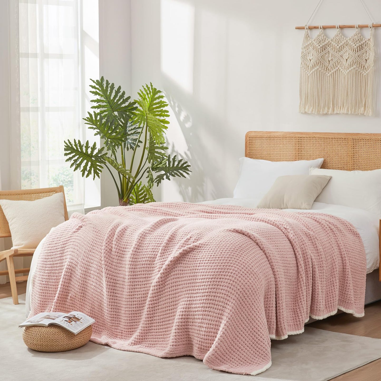 Waffle Throw Blanket Ultra Soft Lightweight Couch Bed Sofa Blanket