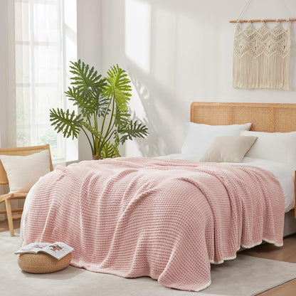 Waffle Throw Blanket Ultra Soft Lightweight Couch Bed Sofa Blanket