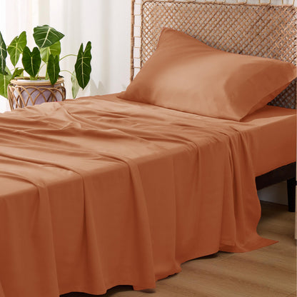 Bamboo Cooling Sheet Set Deep Pocket Silky Breathable Hotel Luxury Bedding