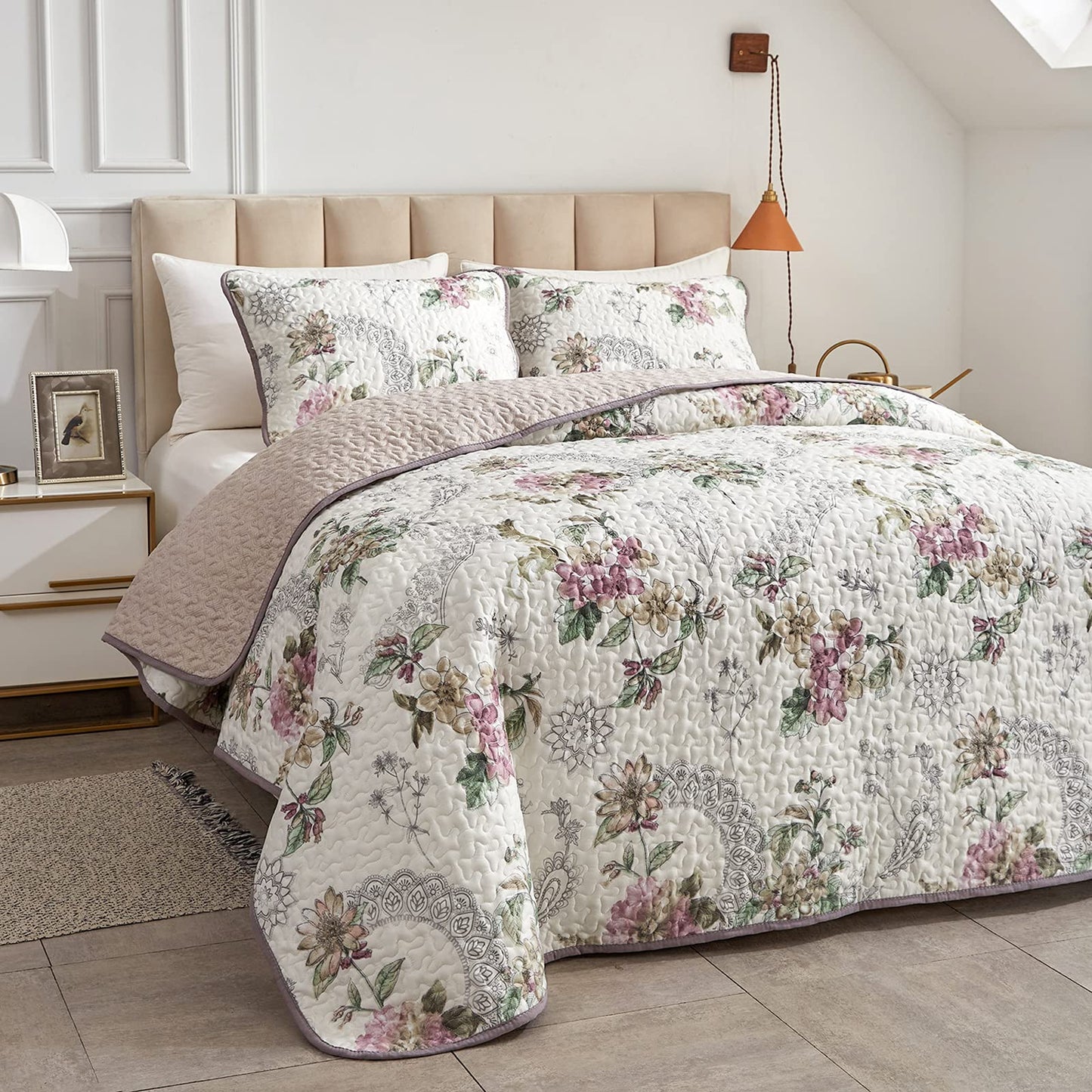 Flysheep Floral Quilt Set-QST1