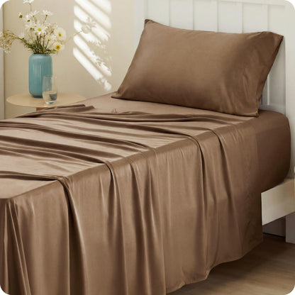 Bamboo Cooling Sheet Set Deep Pocket Silky Breathable Hotel Luxury Bedding