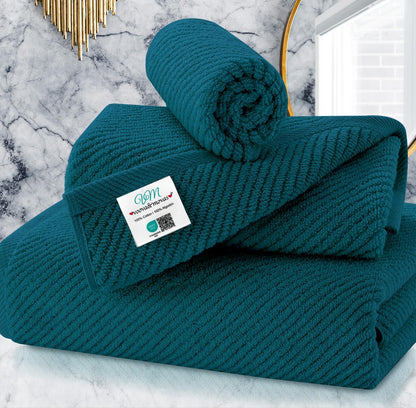 Cotton Bath Towel Set 6 Piece Soft Quick Dry Bathroom Towels Large Gift Set