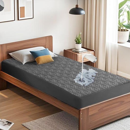 Quilted Waterproof Mattress Protector Deep Pocket Breathable Fitted Mattress Cover